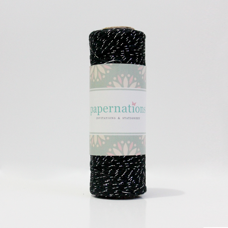 Bakers Twine - Black Silver